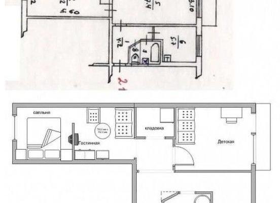 Хрущевка: перепланировка детской комнаты